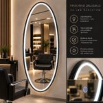 FRIZERSKO OGLEDALO CRNO OVAL 180X90