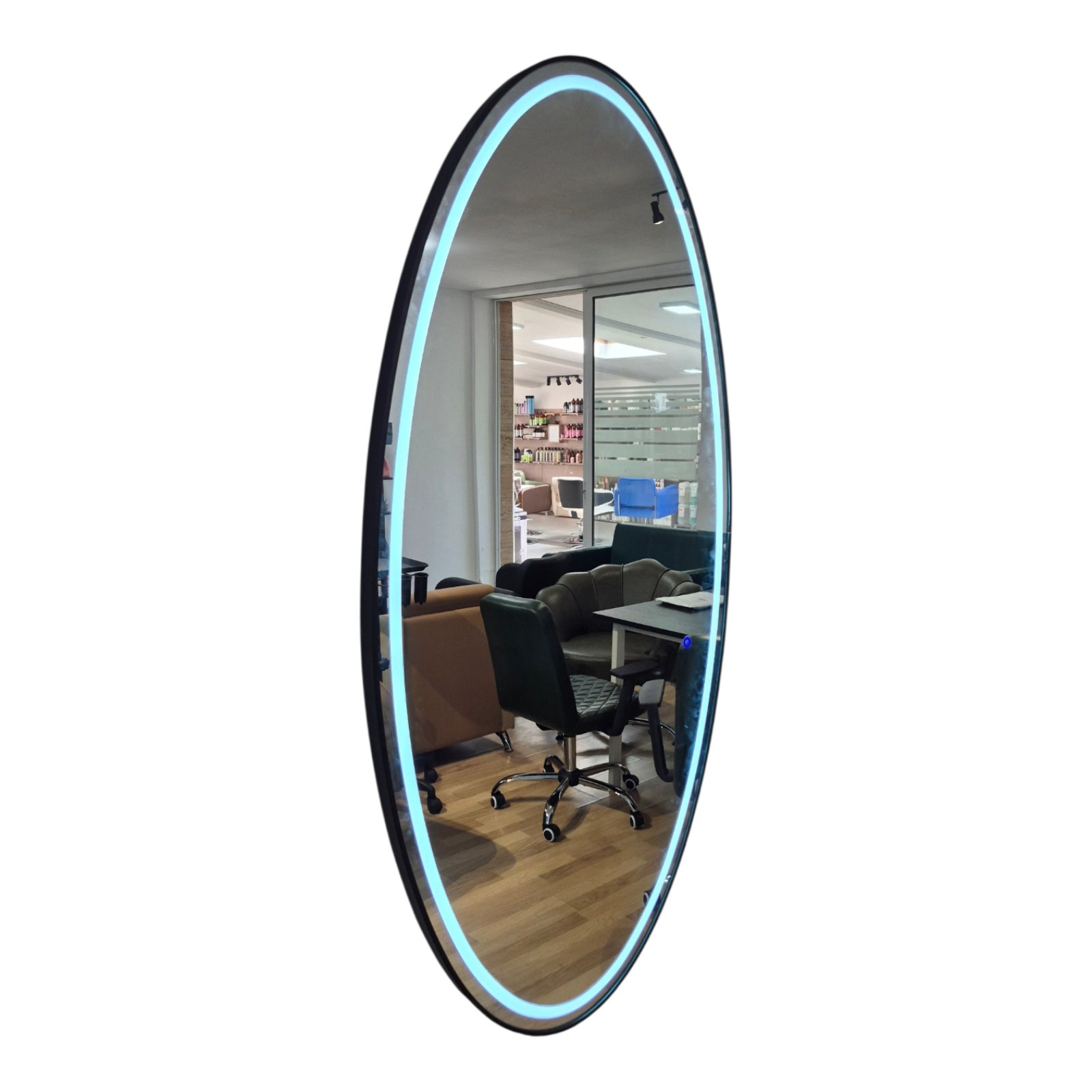 crno ogledalo oval FRIZERSKO OGLEDALO CRNO OVAL 180X90 - Slika 1