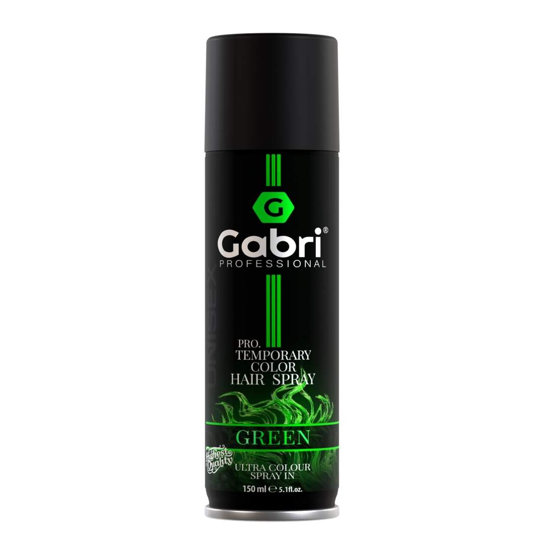 gabri-professional-pro-temporary-colour-hair-spray-green-2033 GABRI SPREJ ZA PRIVREMENO BOJENJE KOSE ZELENI 150 ML - Slika 1